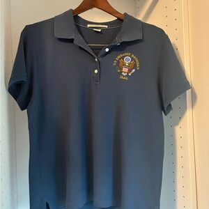 Women's Navy Blue Button Down Shirt